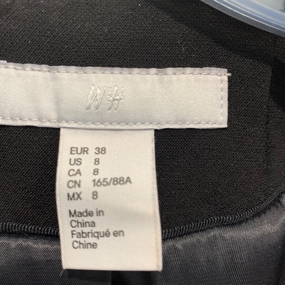 H&M black zip belted long jacket coat Trench SZ 8 Med M overcoat sash tie Moto - Picture 16 of 16